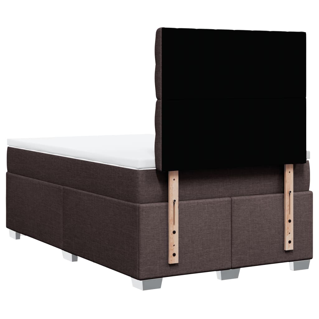 Cama box spring con colchón tela marrón oscuro 120x190 cm V3190 Vetonek