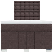 Cama box spring con colchón tela marrón oscuro 120x190 cm V5063 Vetonek