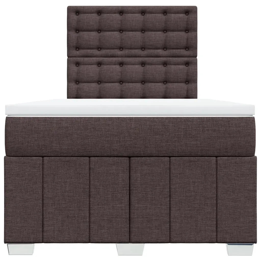 Cama box spring con colchón tela marrón oscuro 120x190 cm V5063 Vetonek