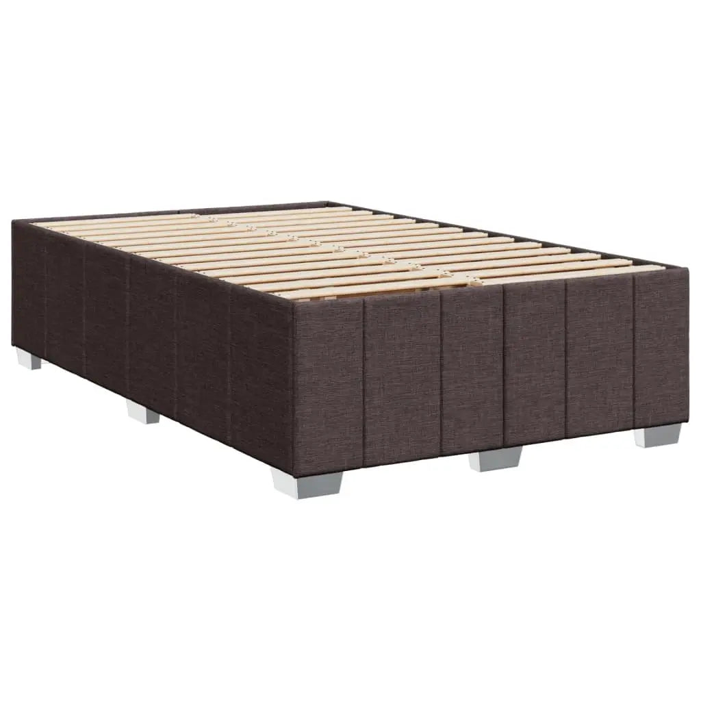 Cama box spring con colchón tela marrón oscuro 120x190 cm V5063 Vetonek
