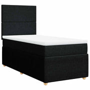 Cama box spring con colchón tela negro 80x200 cm V7609 Vetonek