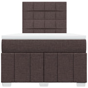 Cama box spring con colchón tela marrón oscuro 120x190 cm V7928 Vetonek