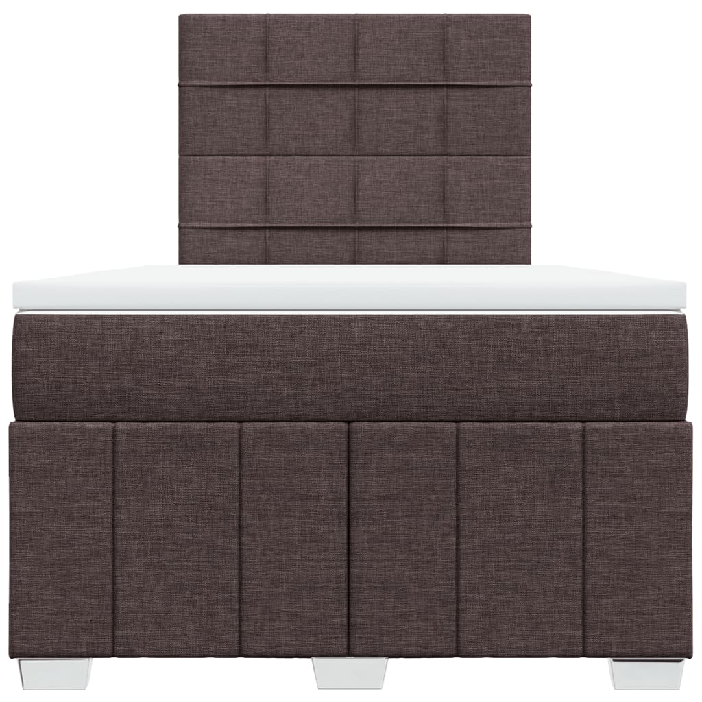 Cama box spring con colchón tela marrón oscuro 120x190 cm V7928 Vetonek