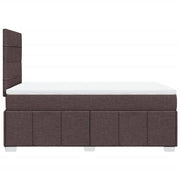 Cama box spring con colchón tela marrón oscuro 120x190 cm V7928 Vetonek