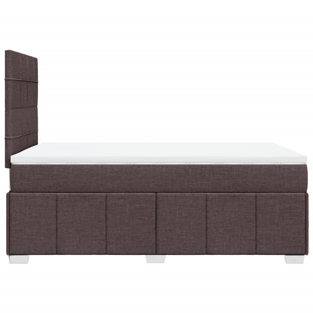 Cama box spring con colchón tela marrón oscuro 120x190 cm V7928 Vetonek