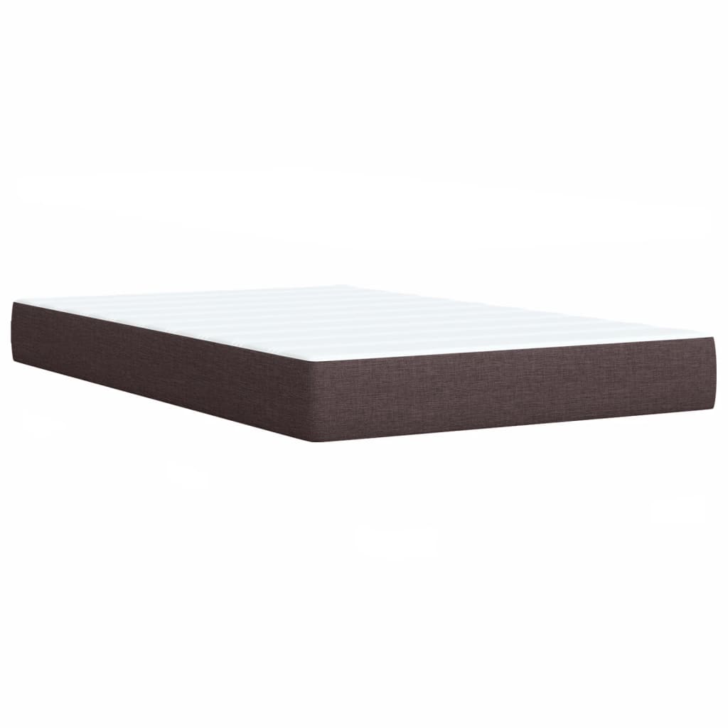 Cama box spring con colchón tela marrón oscuro 120x190 cm V7928 Vetonek