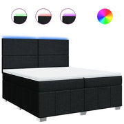 Cama box spring con colchón tela negro 200x200 cm V9526 Vetonek