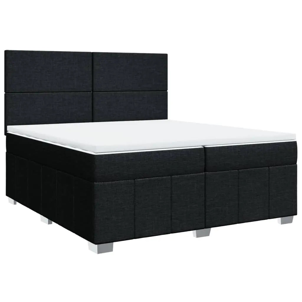 Cama box spring con colchón tela negro 200x200 cm V9526 Vetonek