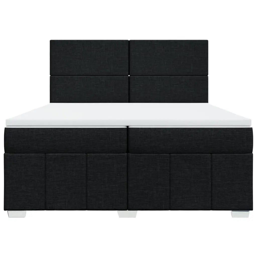 Cama box spring con colchón tela negro 200x200 cm V9526 Vetonek
