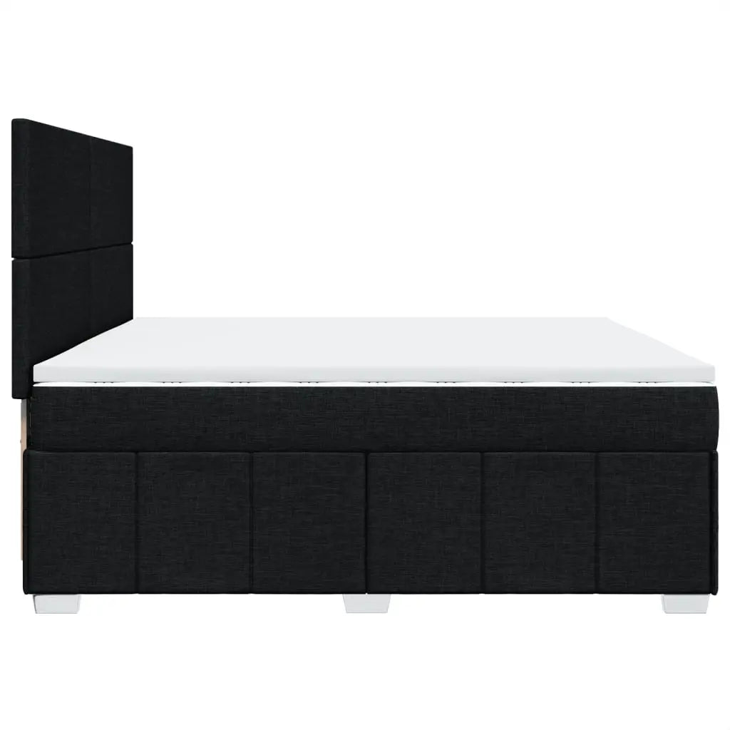 Cama box spring con colchón tela negro 200x200 cm V9526 Vetonek