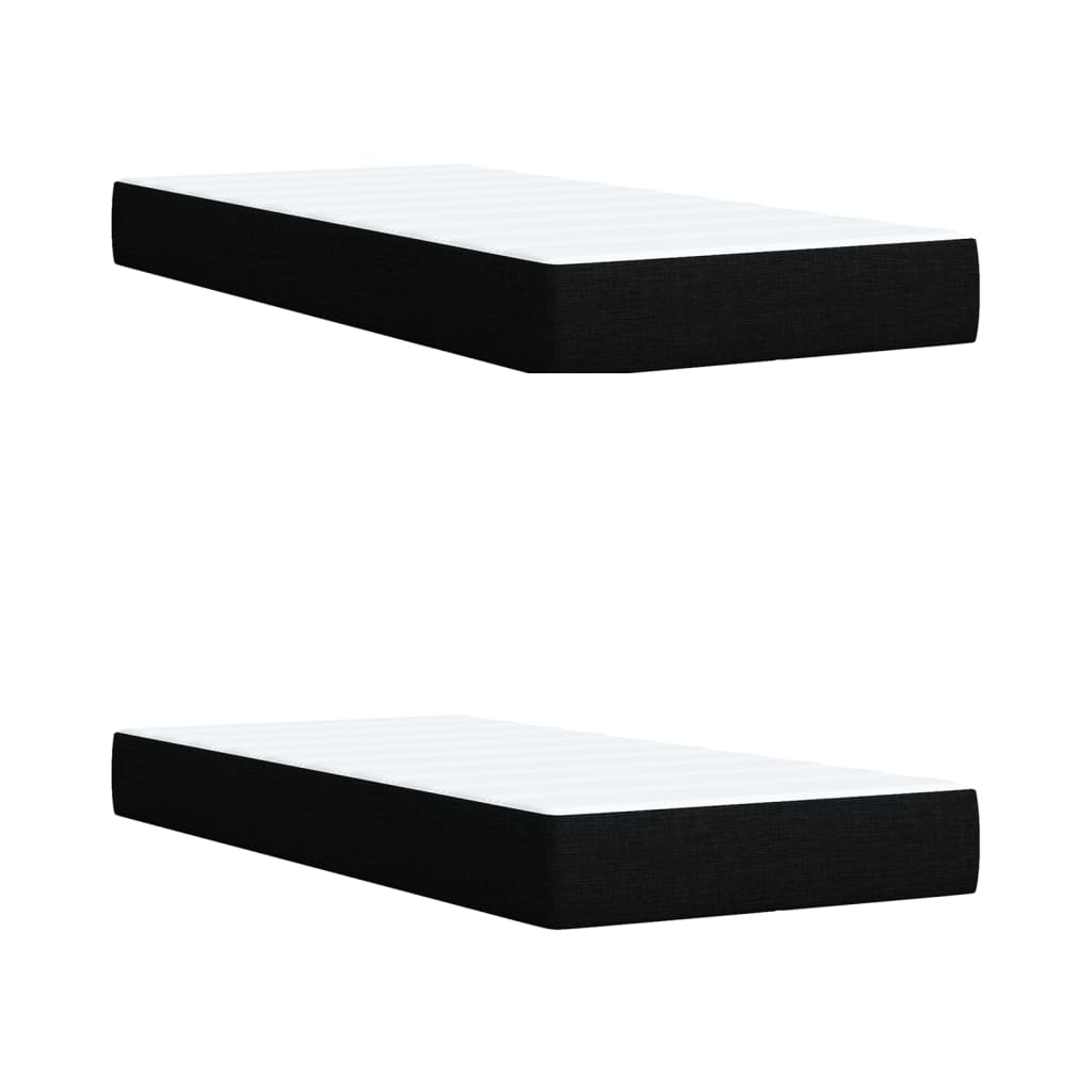 Cama box spring con colchón tela negro 200x200 cm V9526 Vetonek