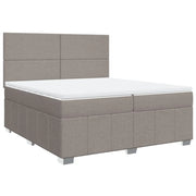 Cama box spring con colchón tela gris taupe 200x200 cm V9540 Vetonek