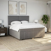 Cama box spring con colchón tela gris taupe 200x200 cm V9540 Vetonek
