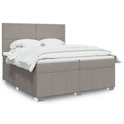 Cama box spring con colchón tela gris taupe 200x200 cm V9540 Vetonek
