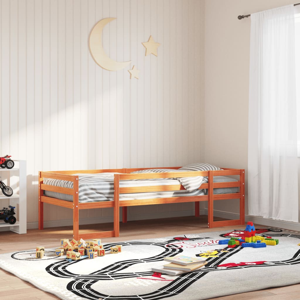 Vetonek Estructura de cama para niños madera de pino marrón 80x200 cm