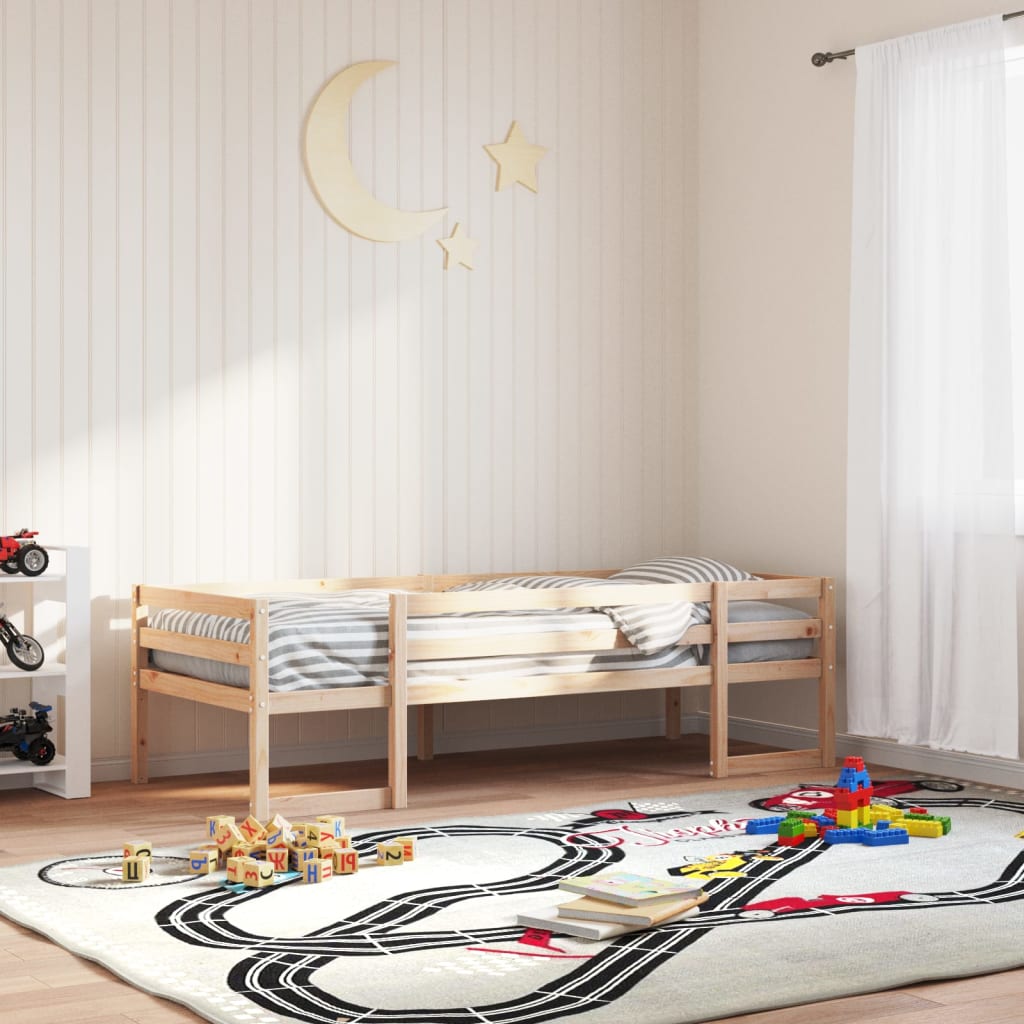 Vetonek Estructura de cama para niños madera maciza de pino 75x190 cm