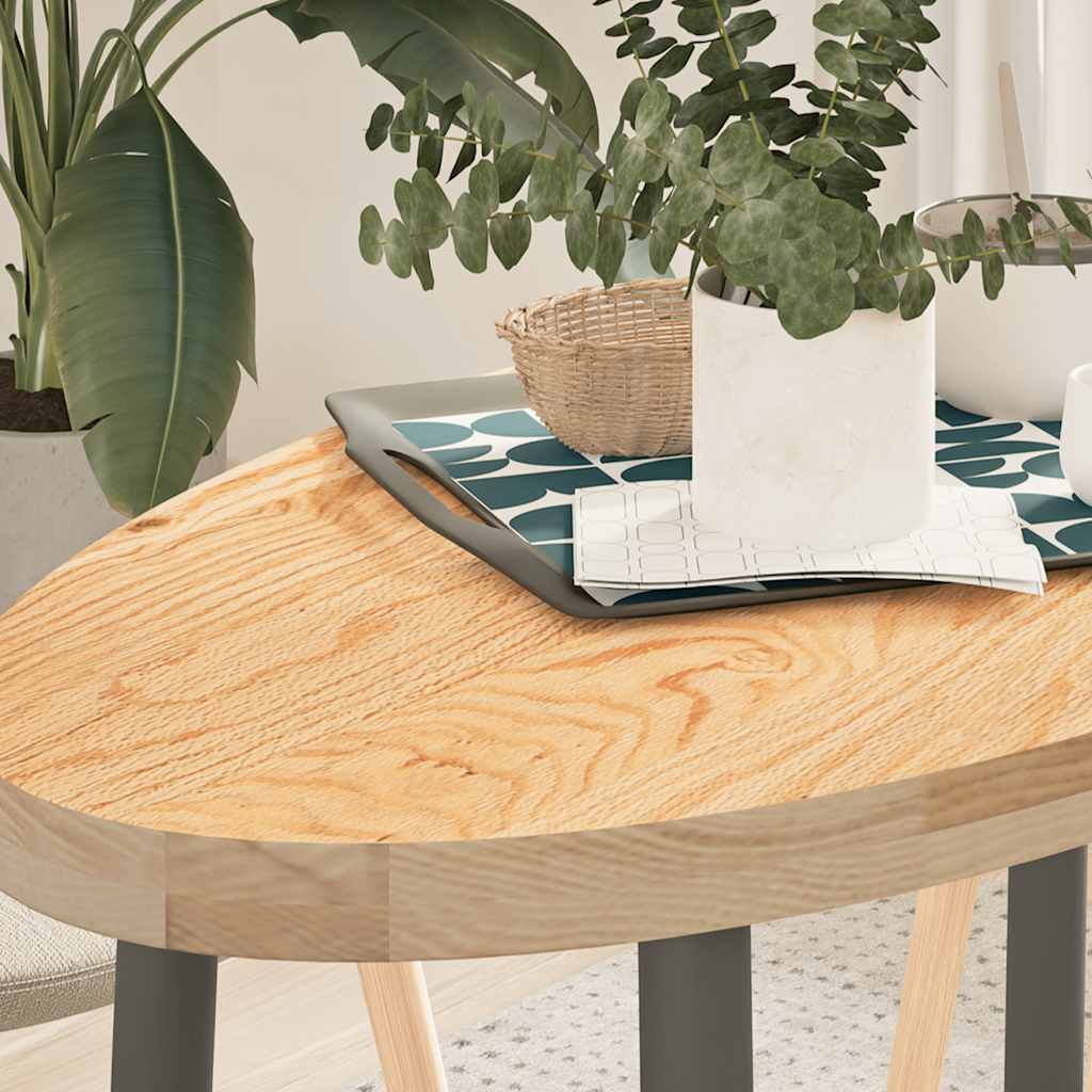 Vetonek Tablero de mesa ovalado madera maciza de roble 100x50x4 cm