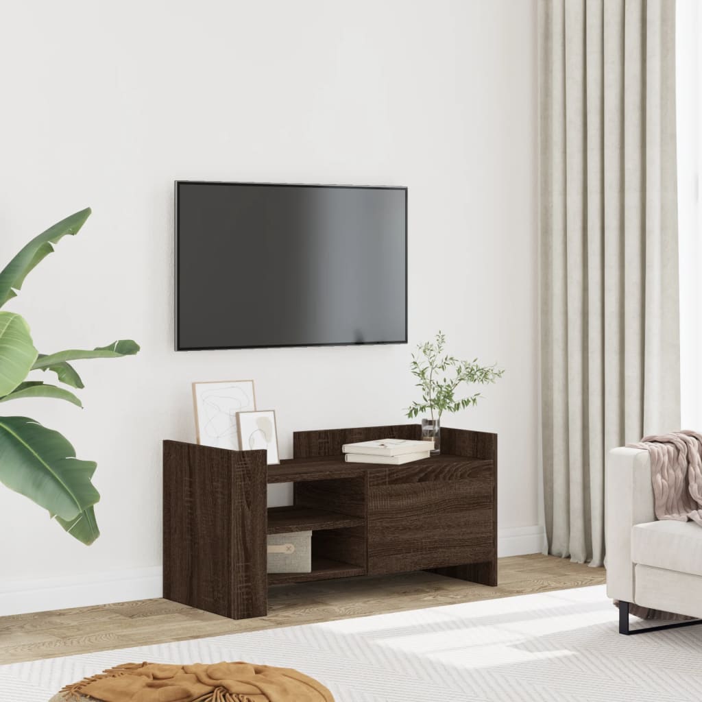 Vetonek Mueble de TV madera de ingeniería marrón roble 80x35x40 cm