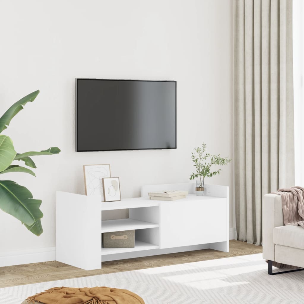 Vetonek Mueble para TV madera contrachapada blanco 100x35x40 cm