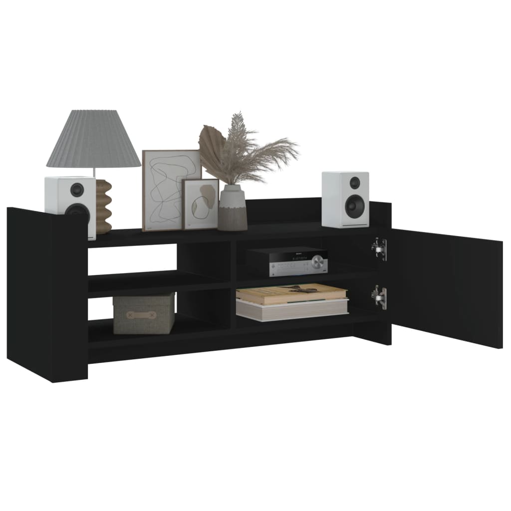 TV furniture black wood 100x35x40 cm