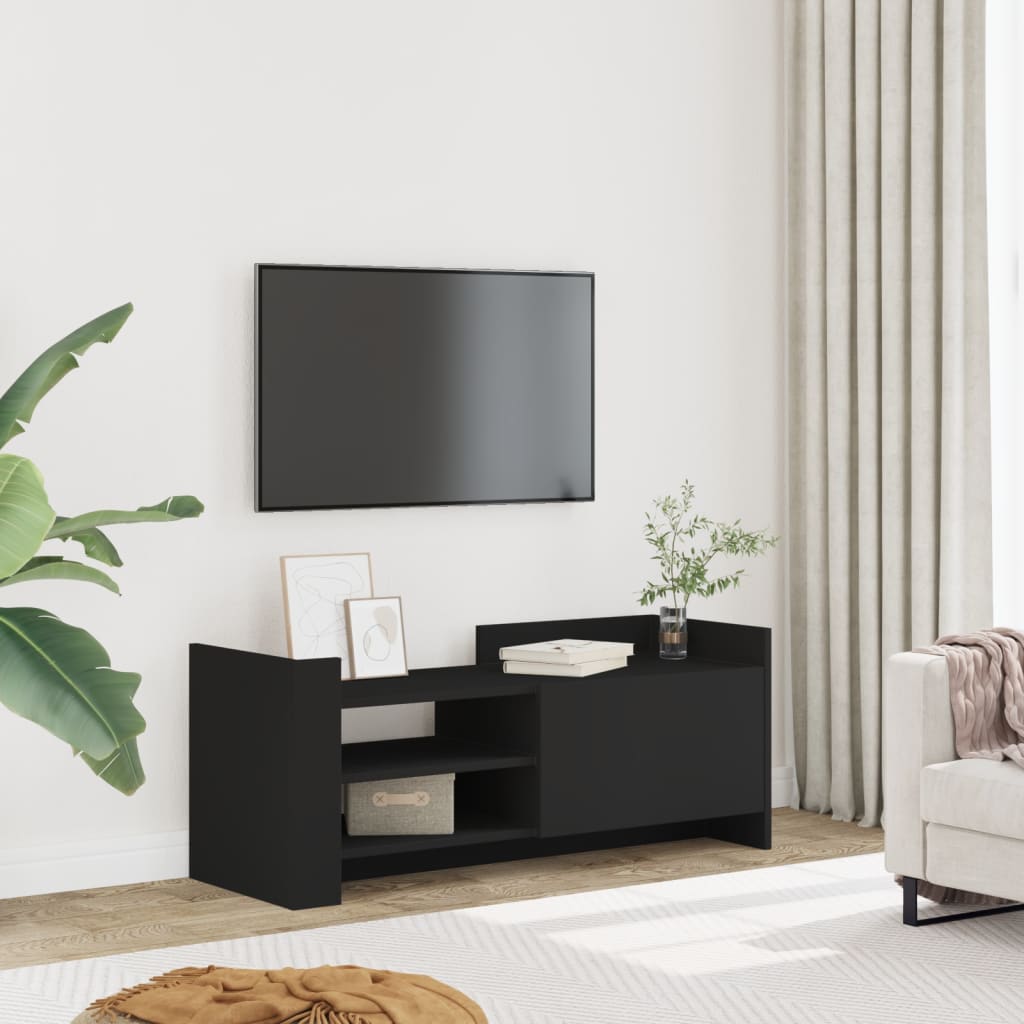 Vetonek Mueble para TV madera contrachapada negra 100x35x40 cm