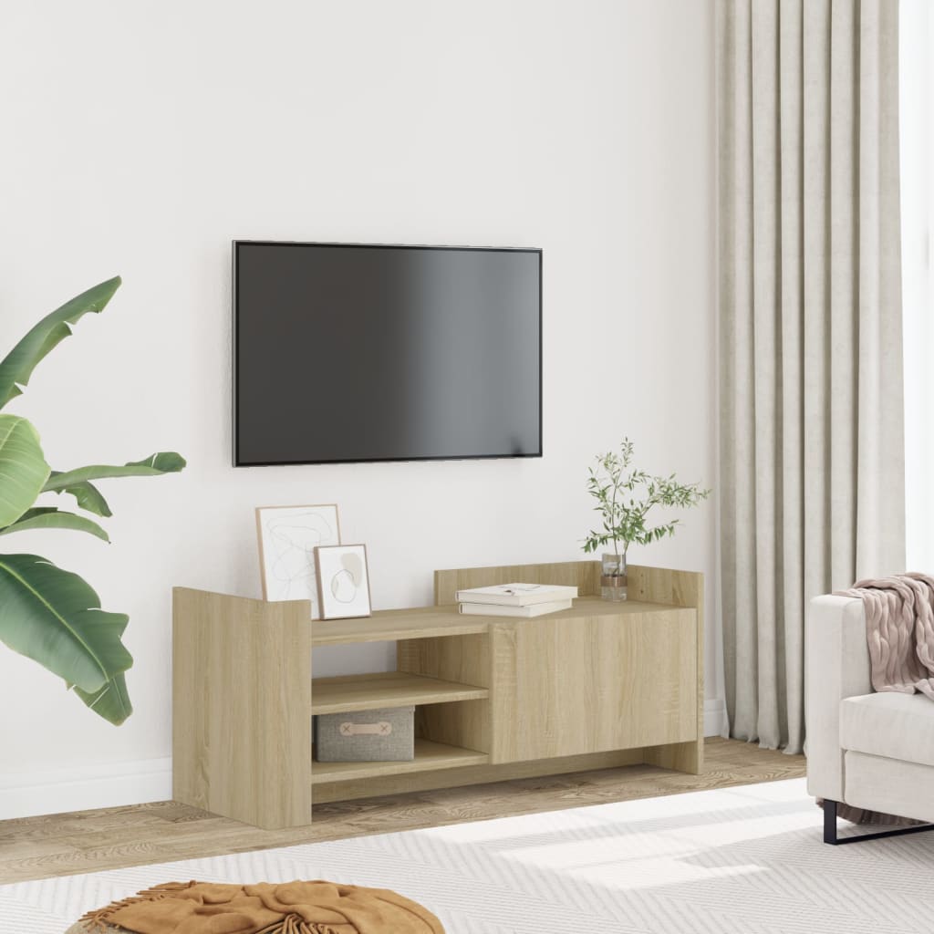 Vetonek Mueble para TV madera contrachapada color roble 100x35x40 cm