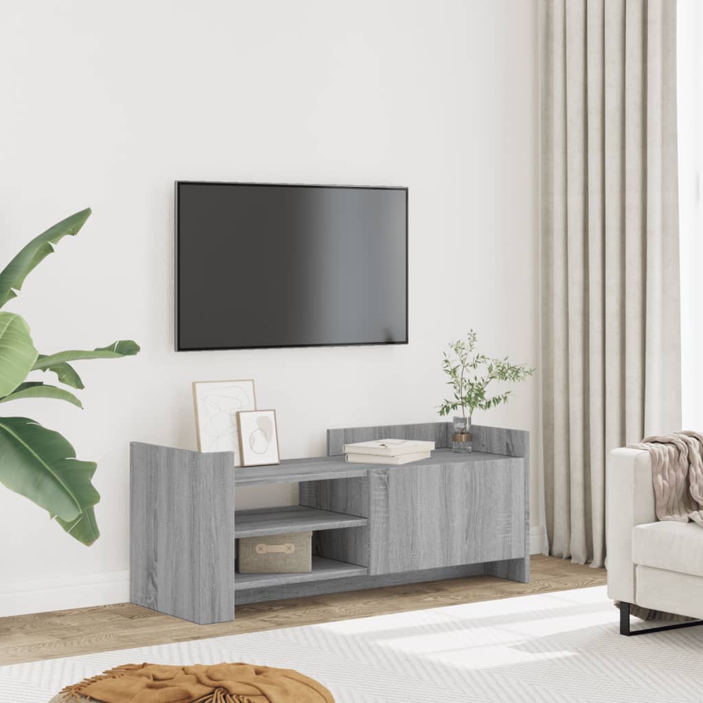 Vetonek Mueble de TV madera contrachapada gris Sonoma 100x35x40 cm