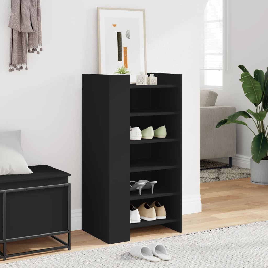 Mueble zapatero madera de ingeniería negro 52x37,5x100 cm - Vetonek