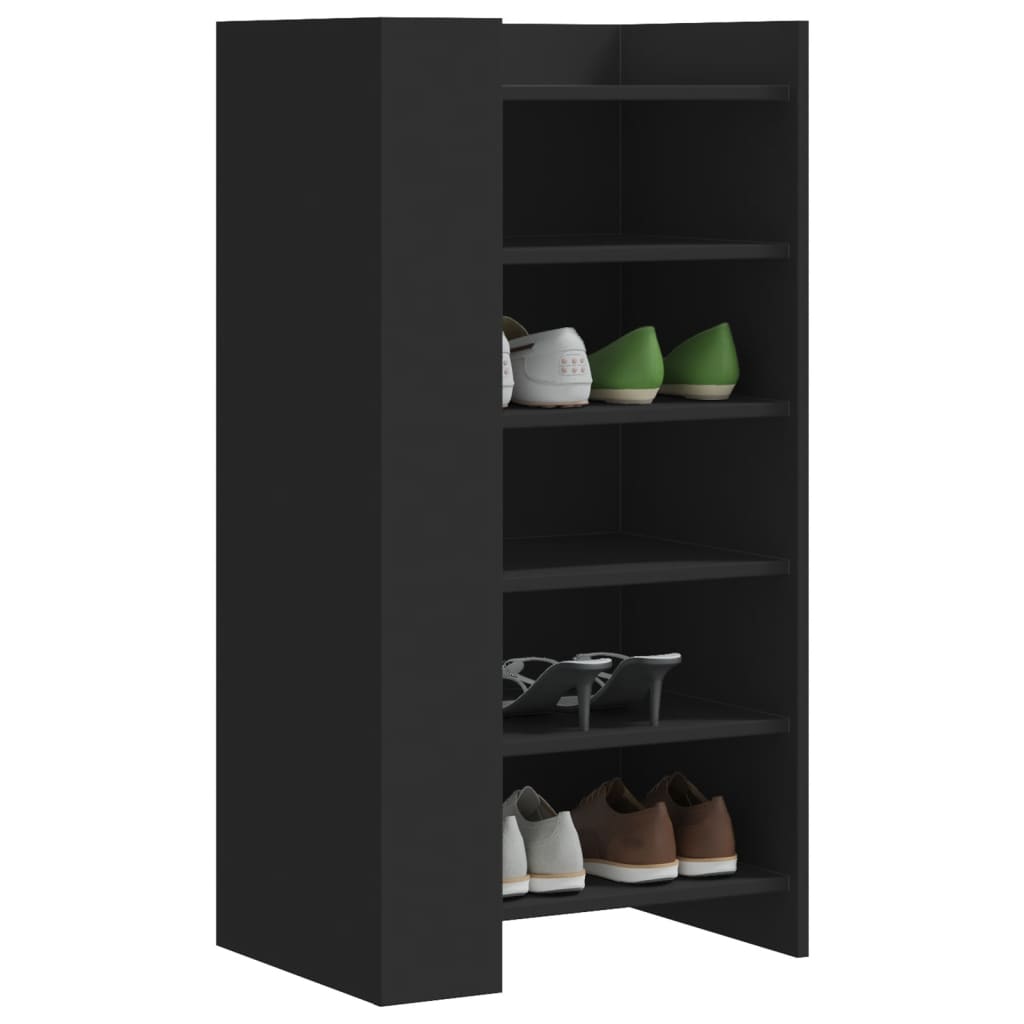 Vetonek Mueble zapatero madera de ingeniería negro 52x37,5x100 cm