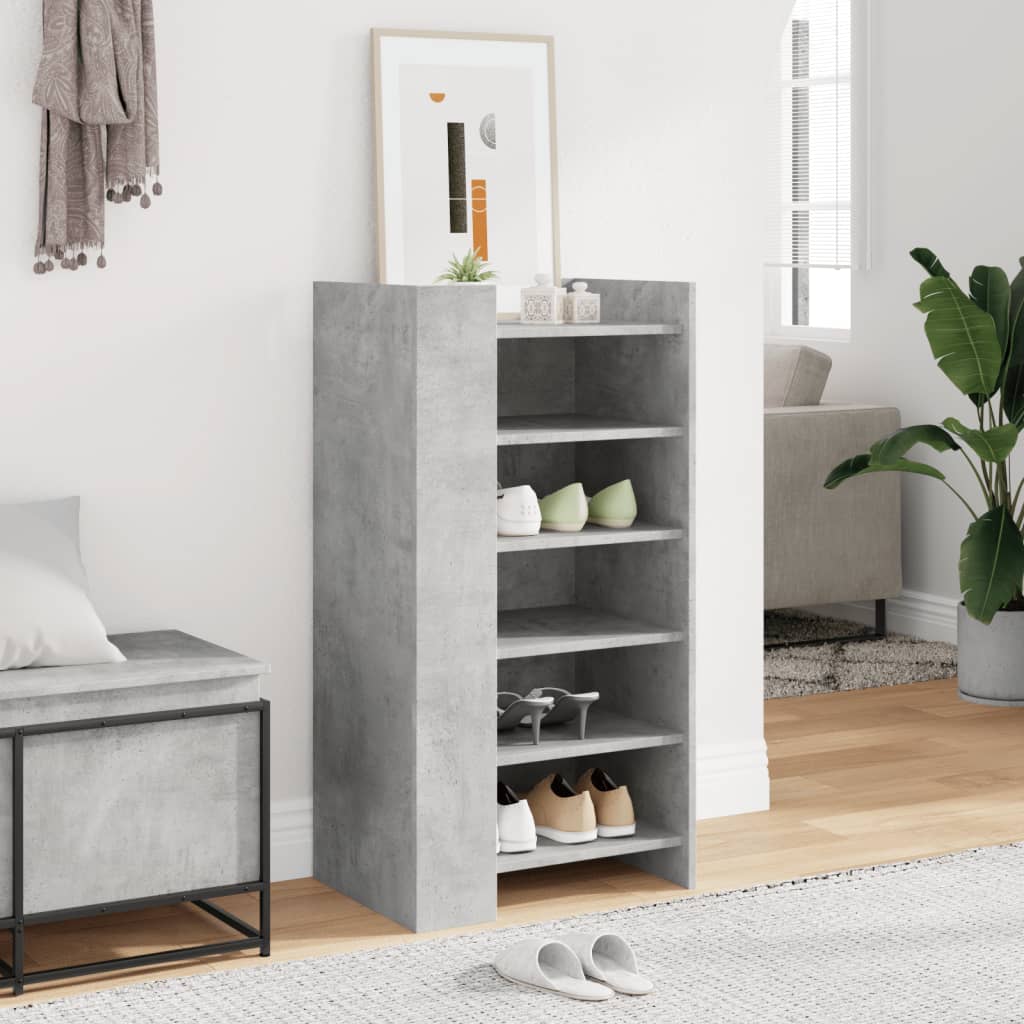 Mueble zapatero madera sintetizada Nexus gris hormigón 52x37,5x100 cm - Vetonek