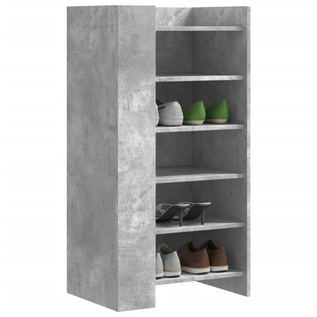 Vetonek Mueble zapatero madera ingeniería gris hormigón 52x37,5x100 cm