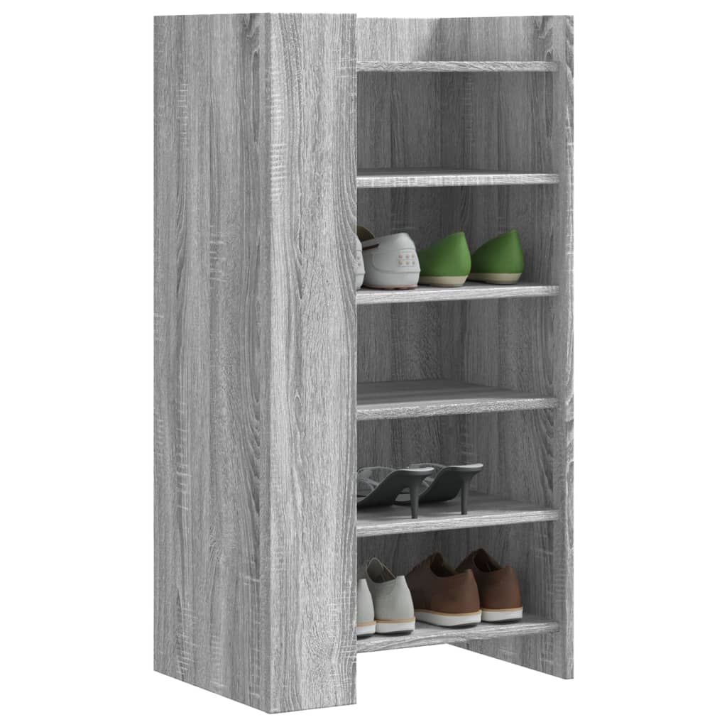 Vetonek Mueble zapatero madera de ingeniería gris Sonoma 52x37,5x100 cm