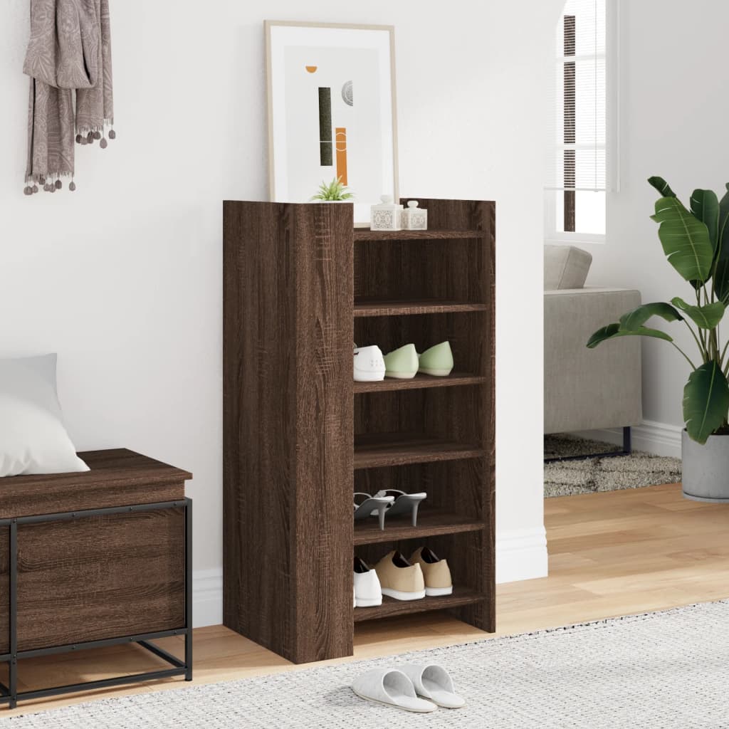 Mueble zapatero madera de ingenería marrón roble 52x37,5x100 cm - Vetonek