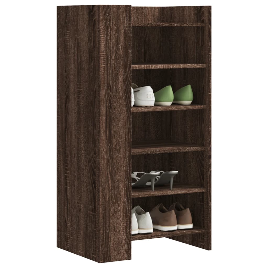 Vetonek Mueble zapatero madera de ingenería marrón roble 52x37,5x100 cm