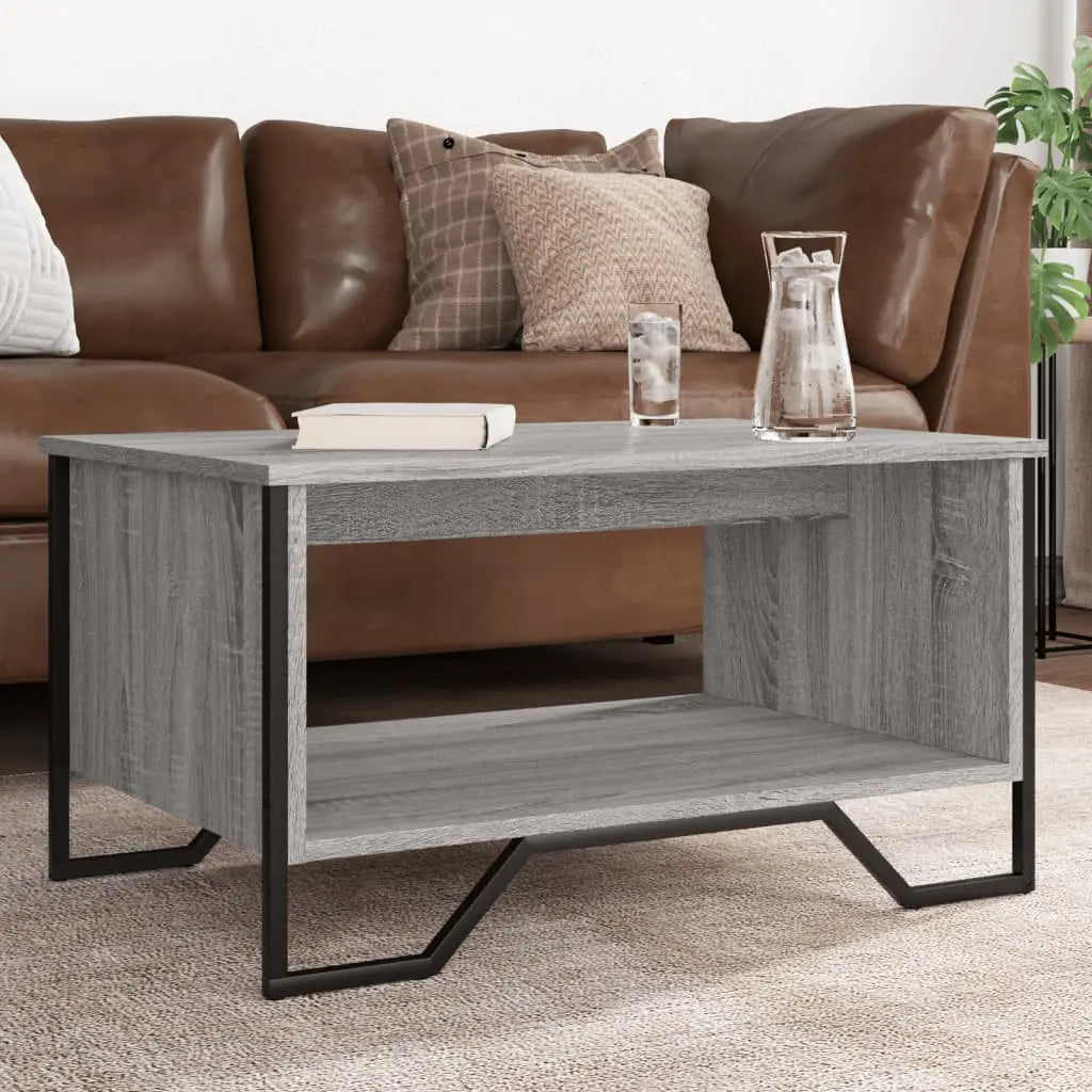 Vetonek Mesa de centro madera contrachapada gris Sonoma 75x51x40 cm