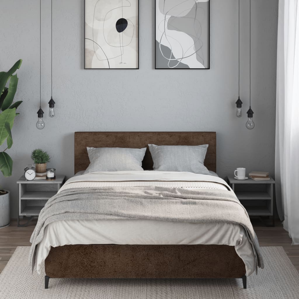 Mesitas de noche 2 uds madera sintetizada Nexus gris Sonoma 40x30x40cm - Vetonek