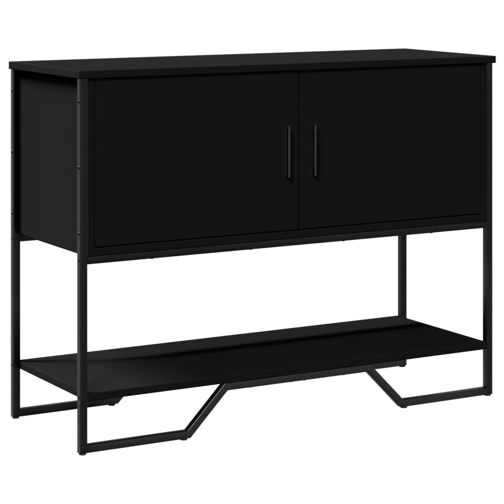 Vetonek Mesa consola madera de ingeniería negra 100x35x74,5 cm