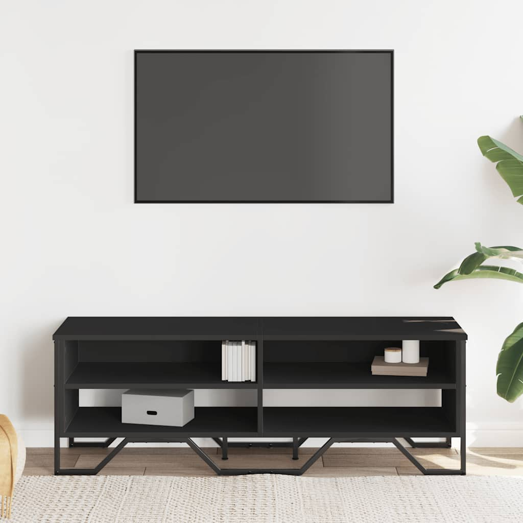 Mueble de TV madera de ingeniería negro 122x34x41 cm