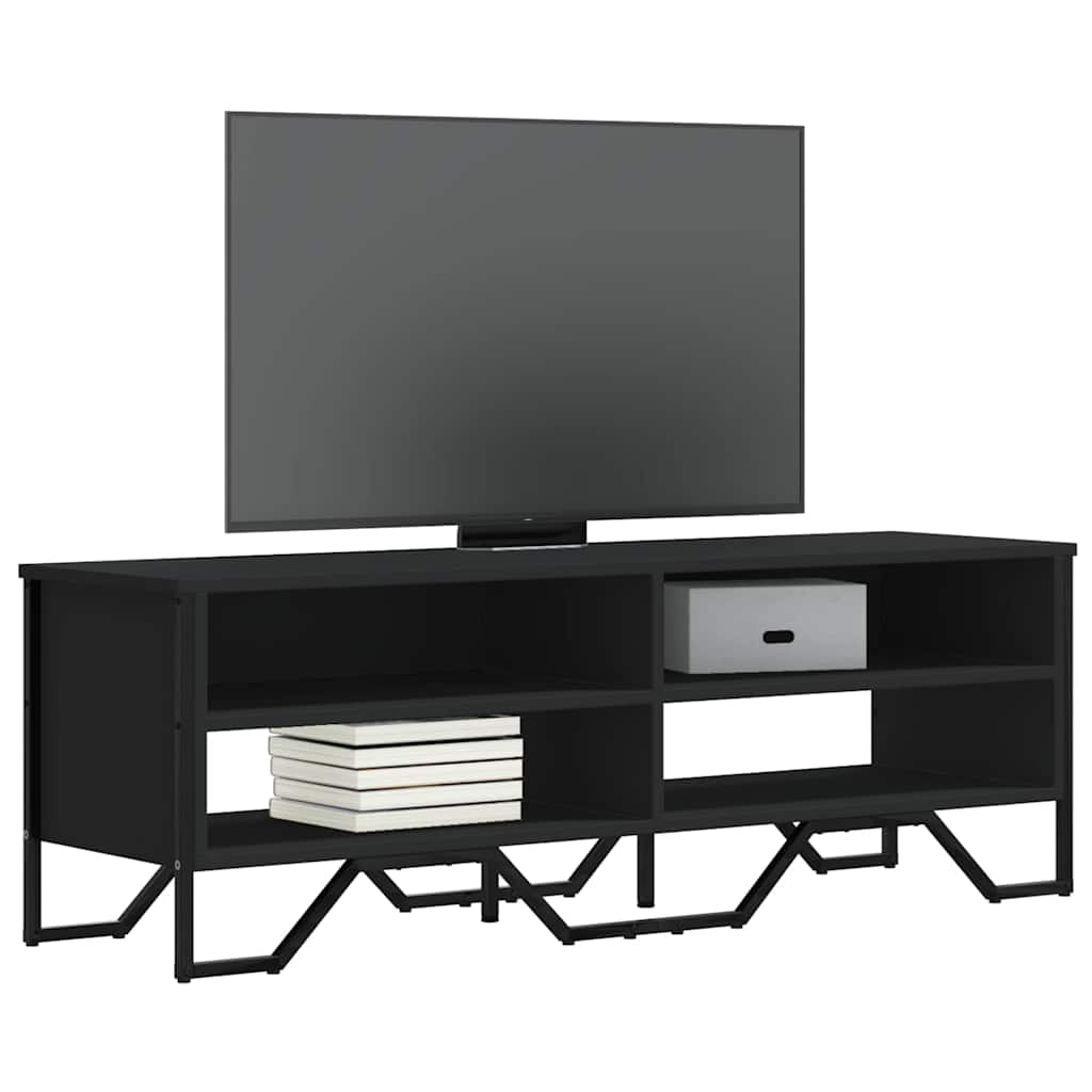 Vetonek Mueble de TV madera de ingeniería negro 122x34x41 cm