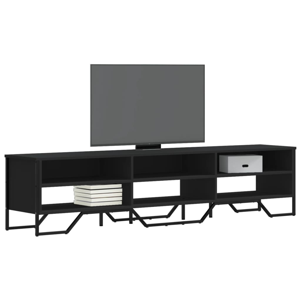 Vetonek Mueble de TV madera de ingeniería negro 180x34x41 cm