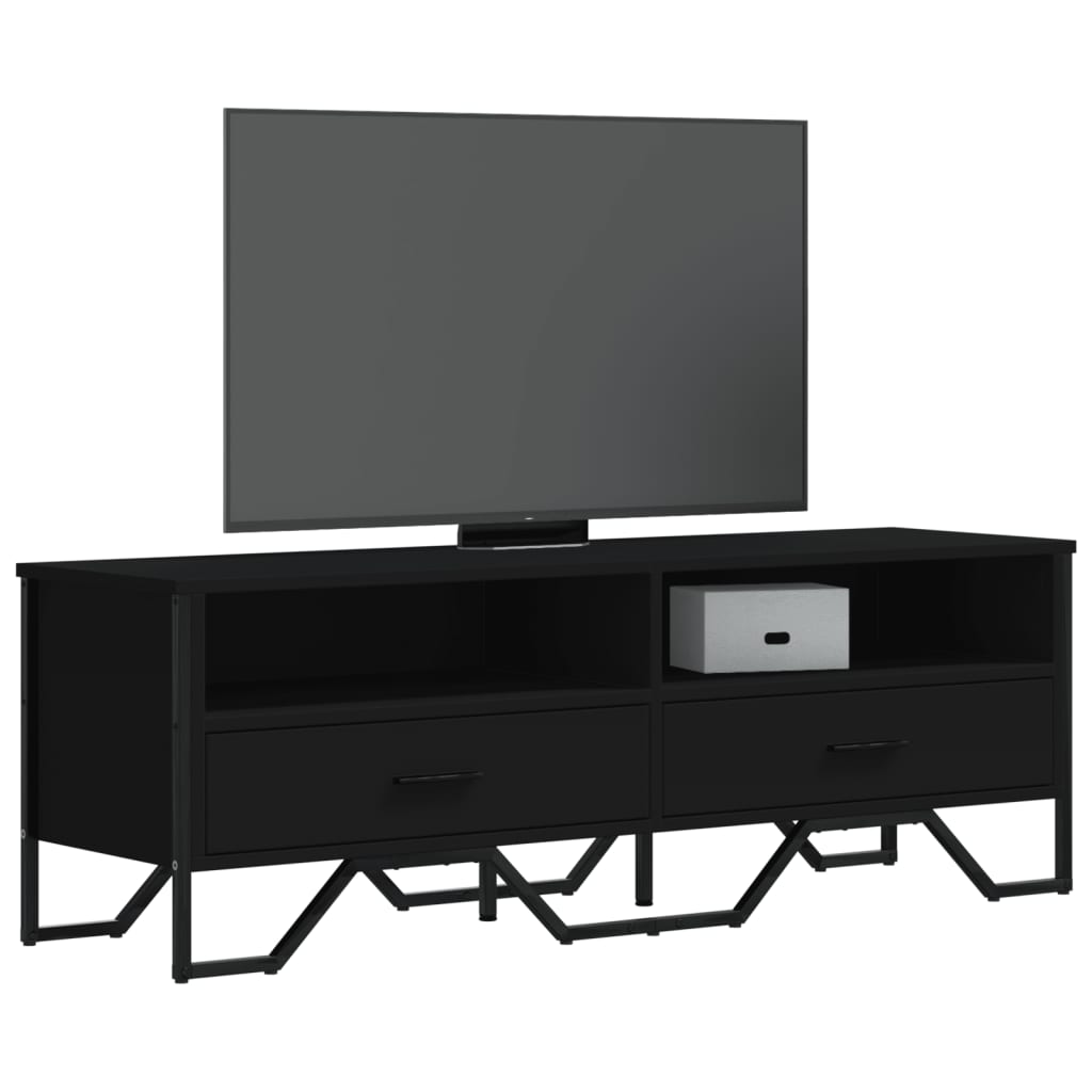 Vetonek Mueble de TV madera de ingeniería negro 122x34x41 cm