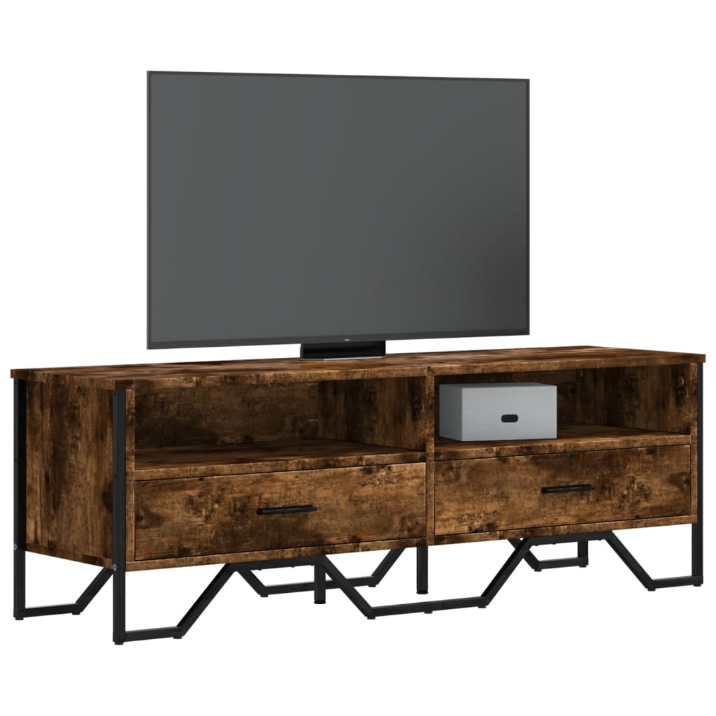 Vetonek Mueble de TV madera de ingeniería roble ahumado 122x34x41 cm