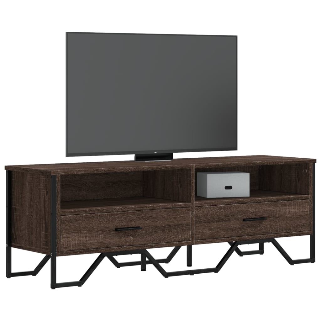 Vetonek Mueble de TV madera de ingeniería marrón roble 122x34x41 cm