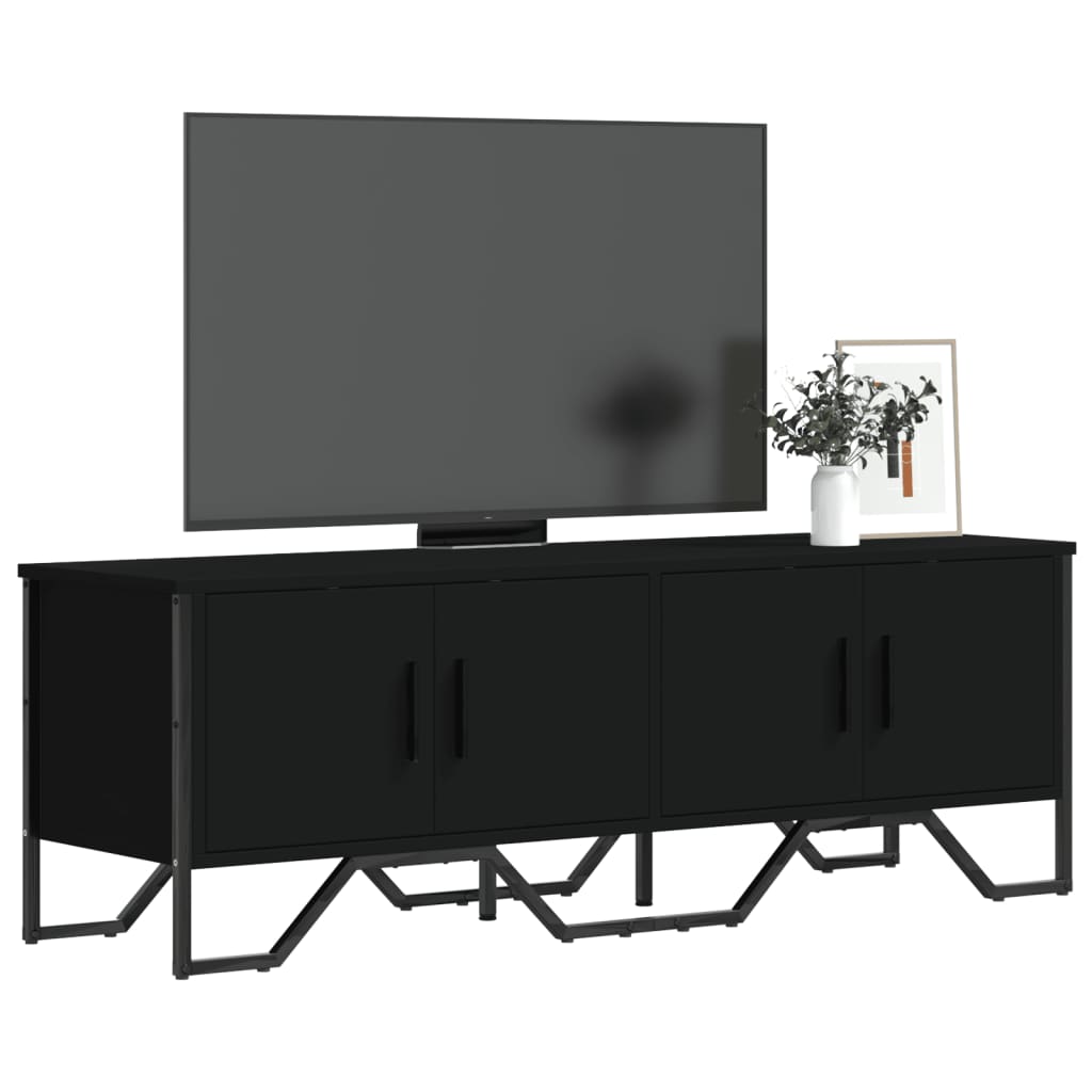 Vetonek Mueble de TV madera de ingeniería negro 122x34x41 cm