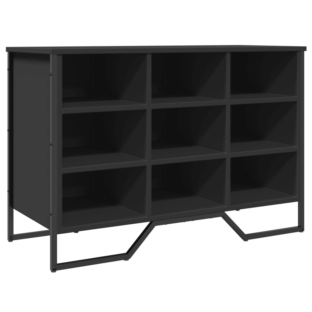 Zapatero de madera de ingeniería negro 90x38x61,5 cm