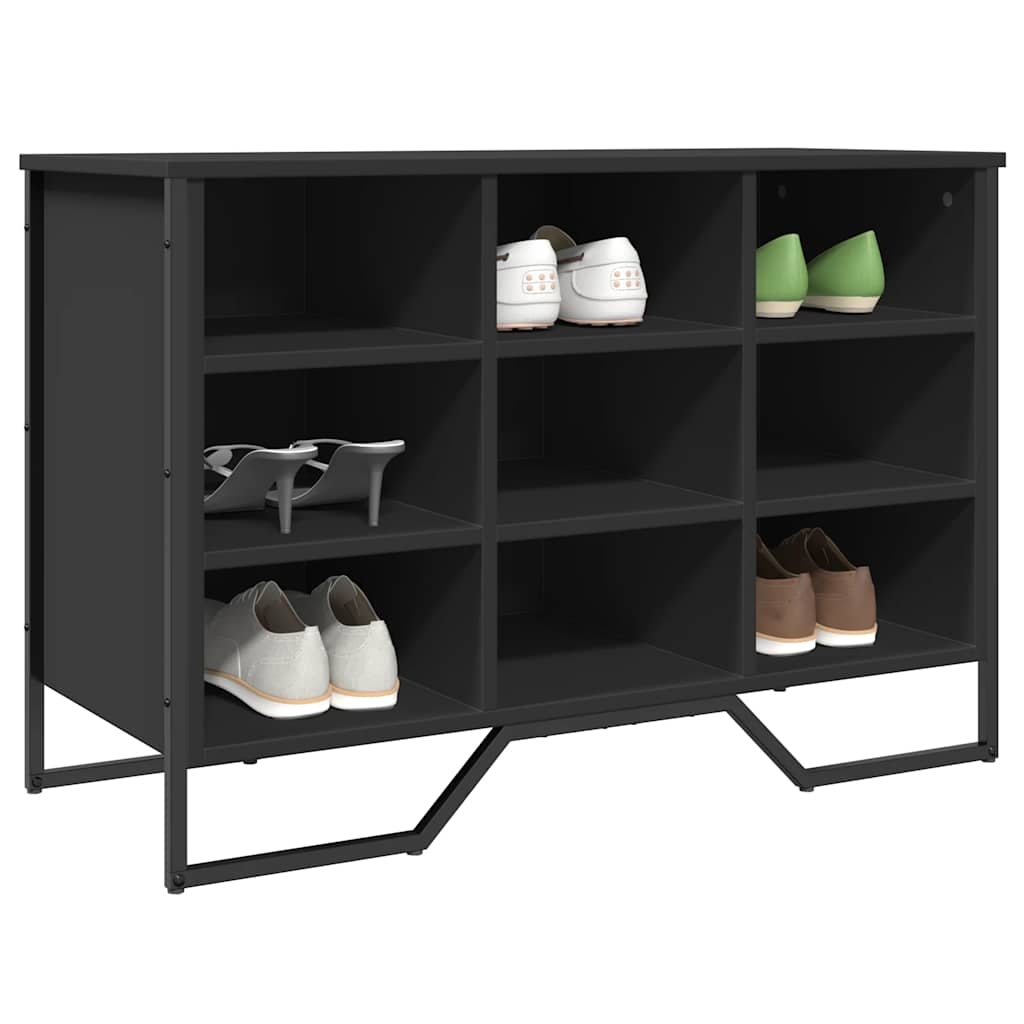 Vetonek Zapatero de madera de ingeniería negro 90x38x61,5 cm