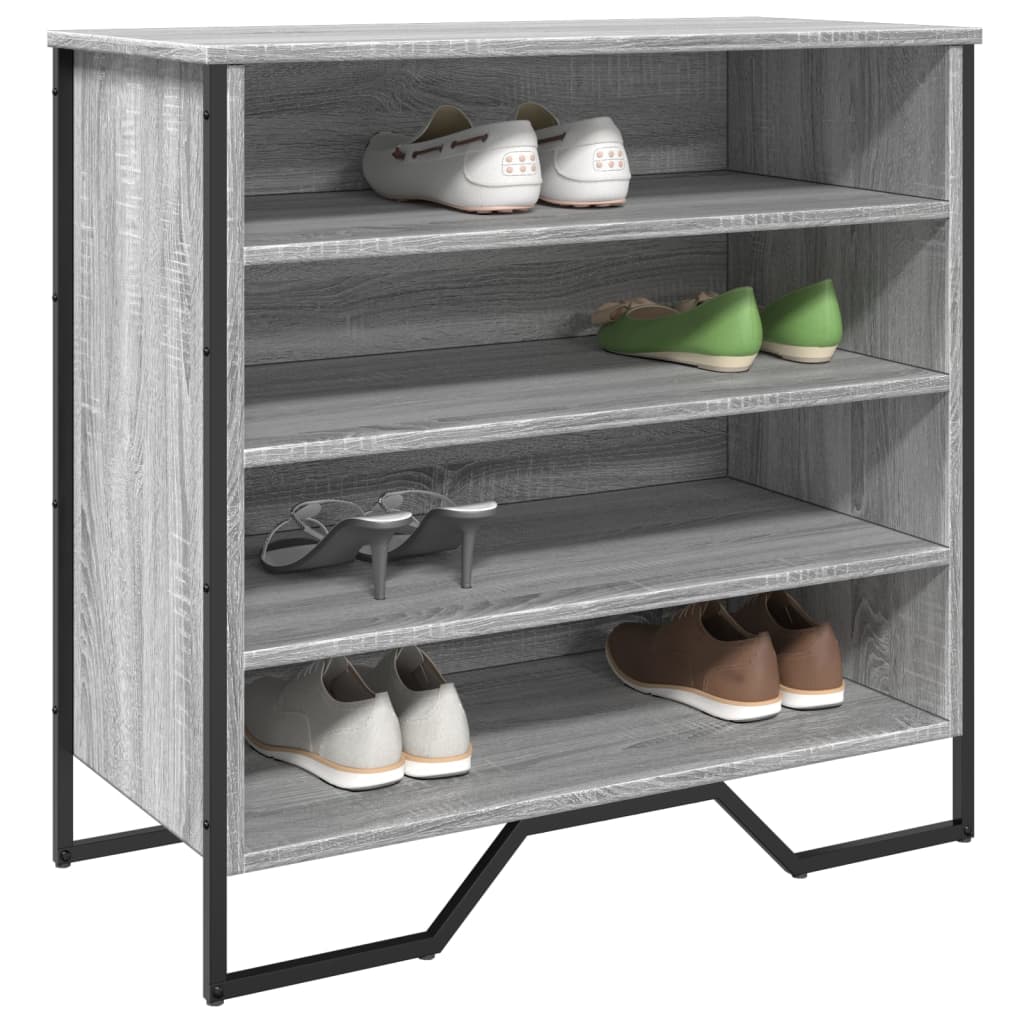 Vetonek Zapatero de madera de ingeniería gris Sonoma 80x38x78 cm