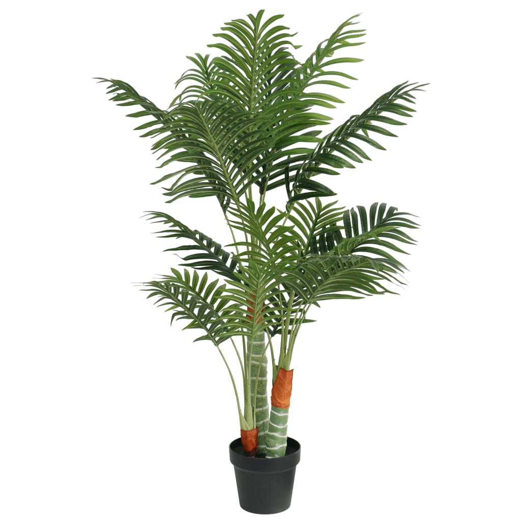 Vetonek Palmera artificial con 3 troncos PP verde 120 cm