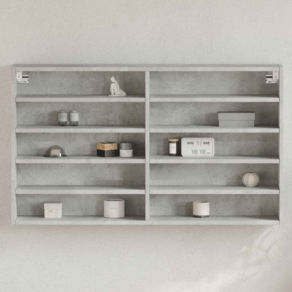 Vetonek Vitrina de madera de ingeniería gris hormigón 100x15x58 cm