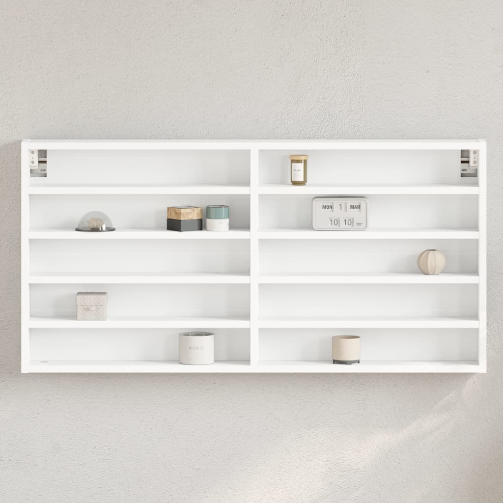 Vetonek Vitrina de madera de ingeniería blanca 100x8,5x50 cm